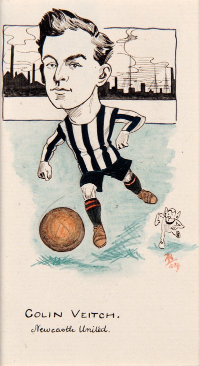Colin Veitch, Newcastle United, Drawing for a Set of Cigarette Cards, 1907 by Rip